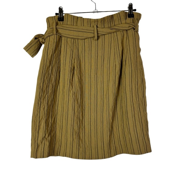 H&M Brown Stripe Button Front Paperbag Skirt 8 - Picture 3 of 6